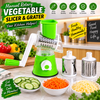 Manual Rotary Vegetable Slicer, Grater & Shredder – 3 Interchangeable Stainless Steel Drums