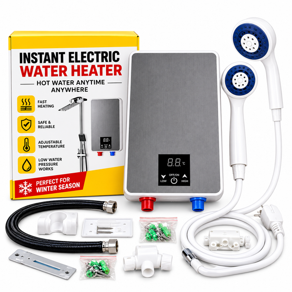 Instant electric hot water heater with shower