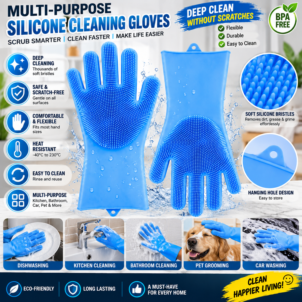 Silicone Dishwashing & Cleaning Gloves