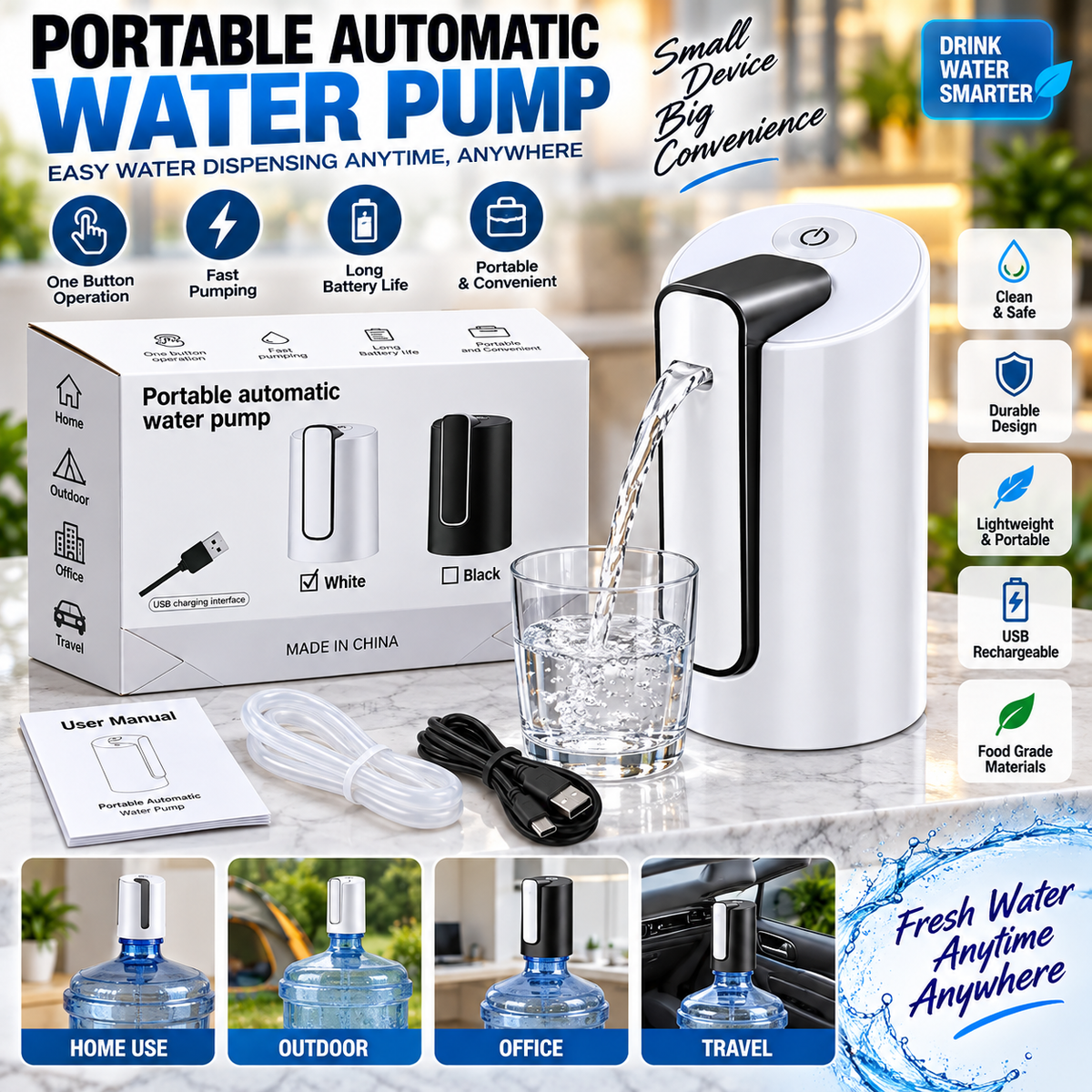 Portable Automatic USB Water Pump Dispenser