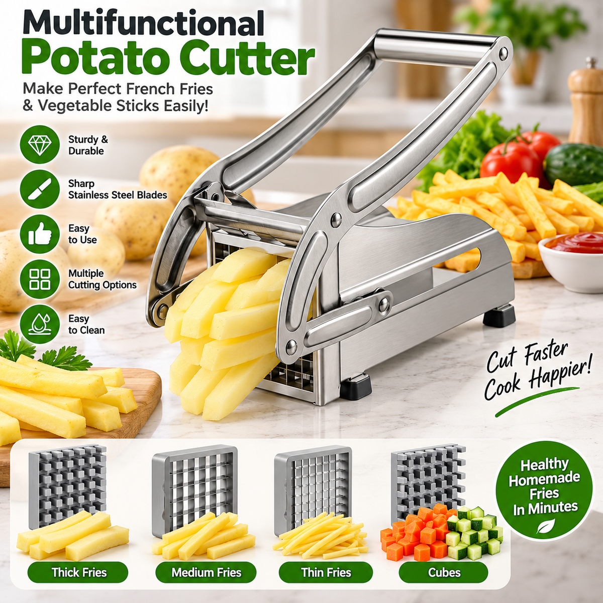 Multifunctional Potato Cutter