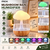 Mushroom Rain Humidifier – 7-Color LED Mood Light with Relaxing Rain Drop Effect
