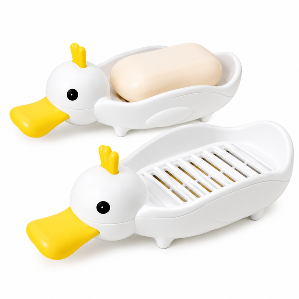 Cute duck self-draining soap holder