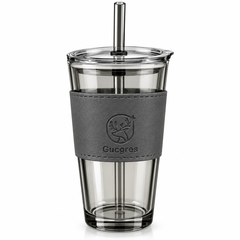Premium Gucgres Glass Tumbler with Straw