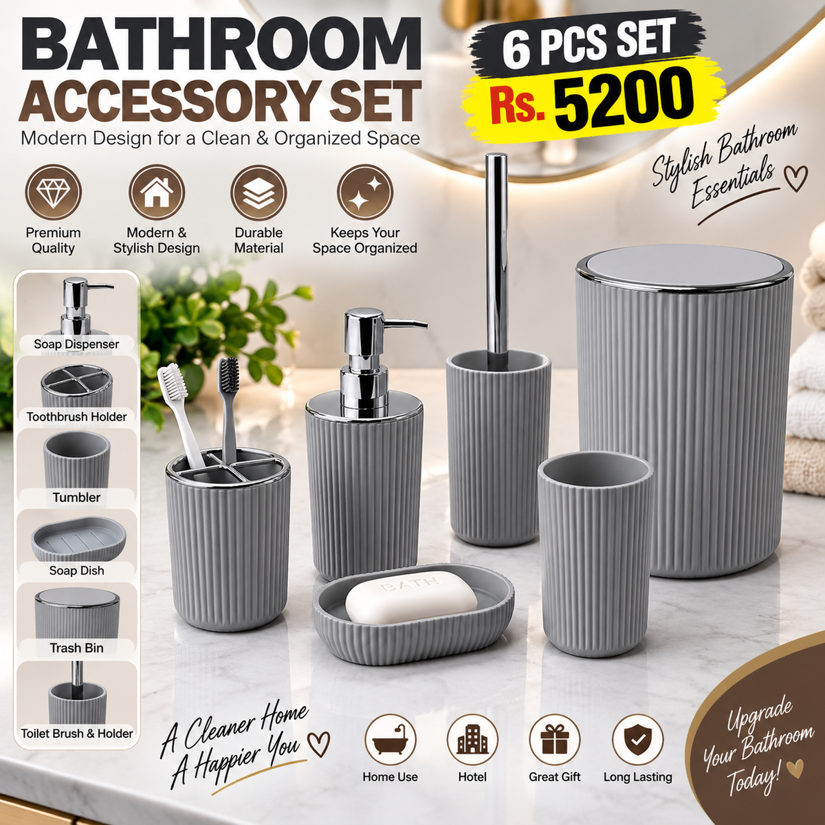 6-Piece Bathroom Accessory Set
