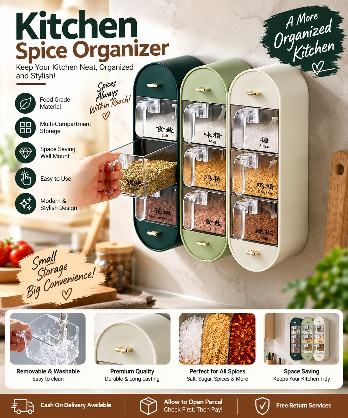Wall Mounted Spice Organizer