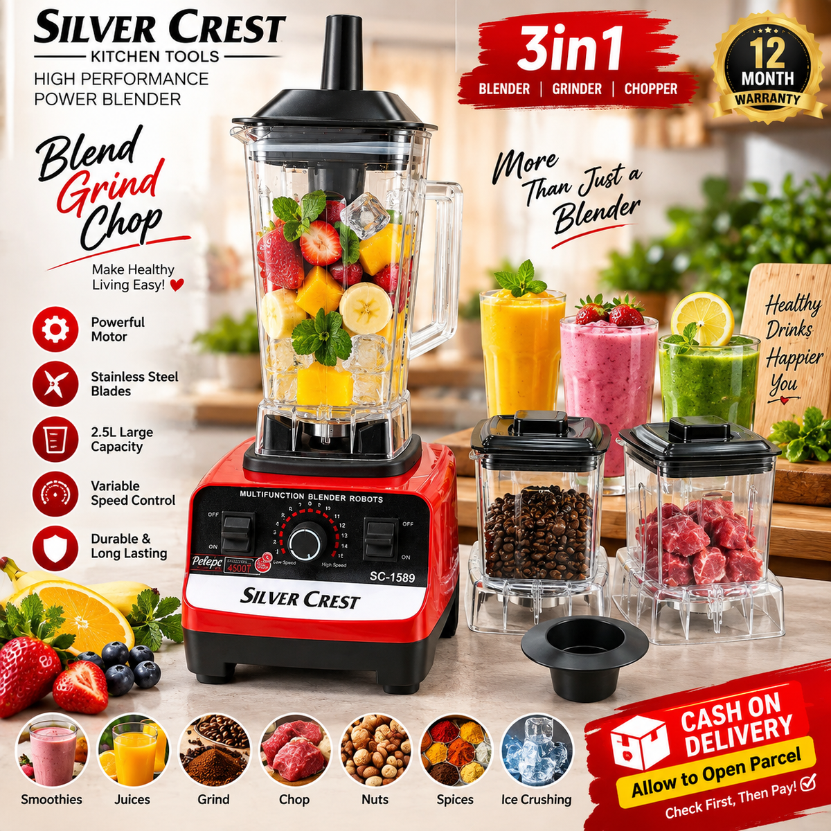 3-in-1 Multifunction Blender