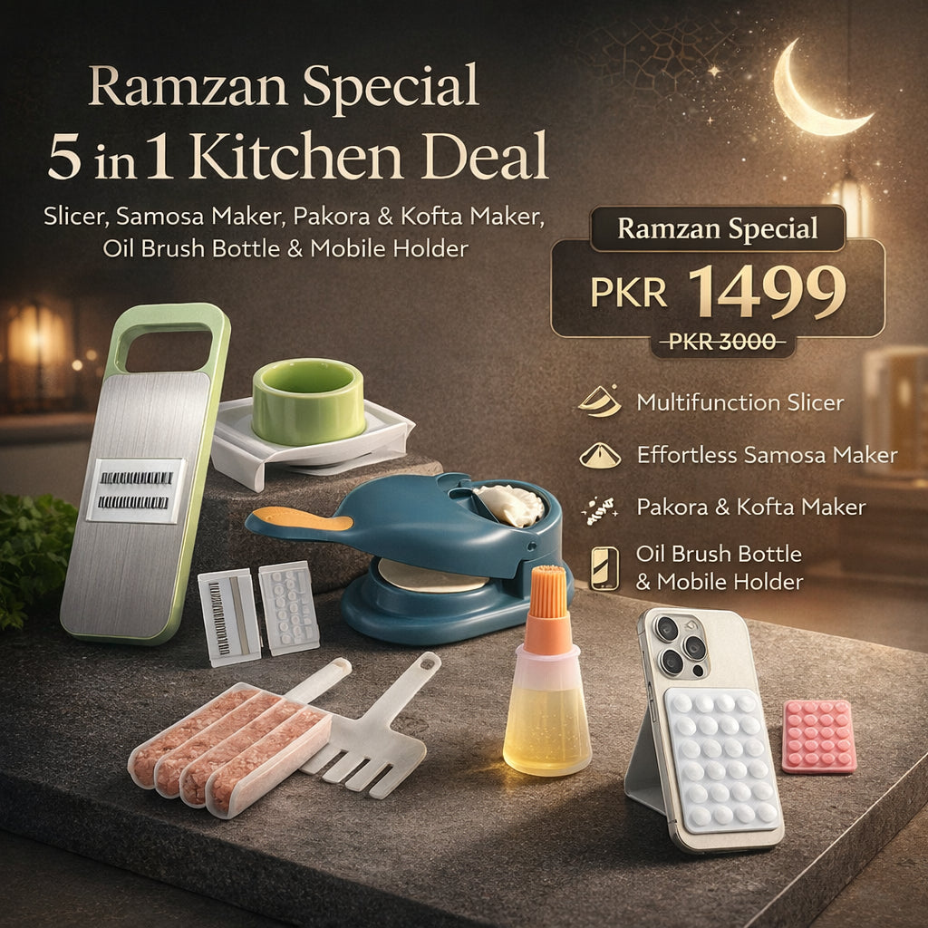 5-in-1 Kitchen Deal Slicer Samosa Pakora Kofta Maker & Oil Brush