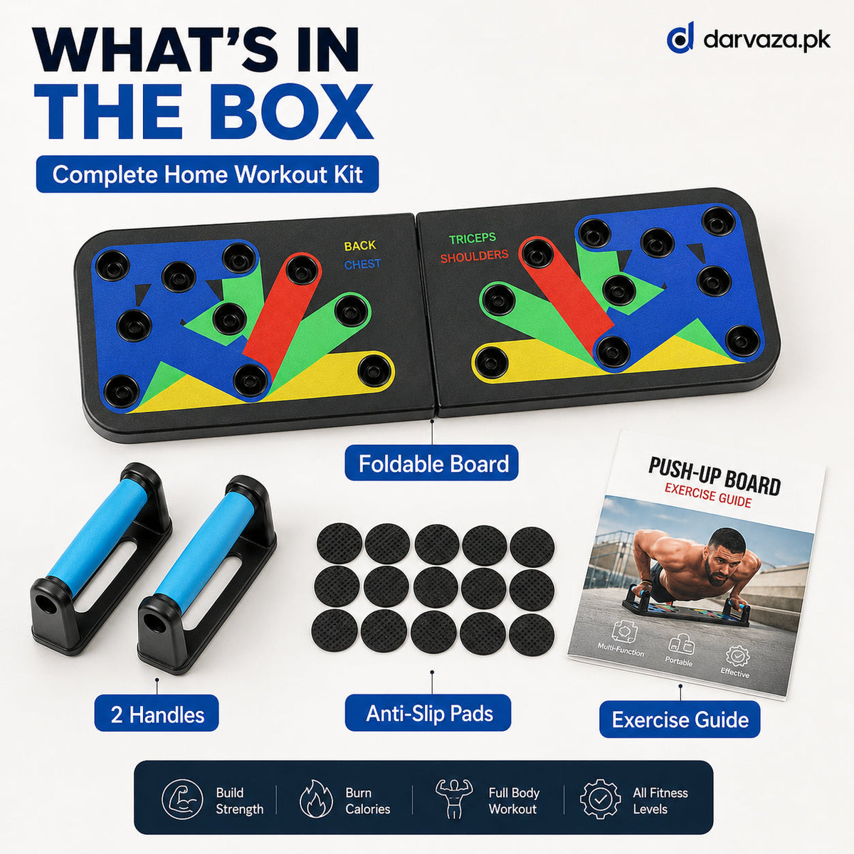 Foldable Push-Up Exercise Board for full body workout