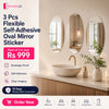 Pack of 3 Flexible Self-Adhesive Oval Shape Mirror Stickers (3 Pcs)