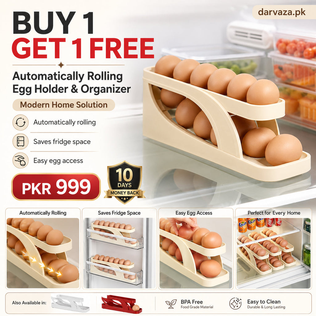Egg Holder Dispensers With Automatically Rolling and Space Saving Egg Tray