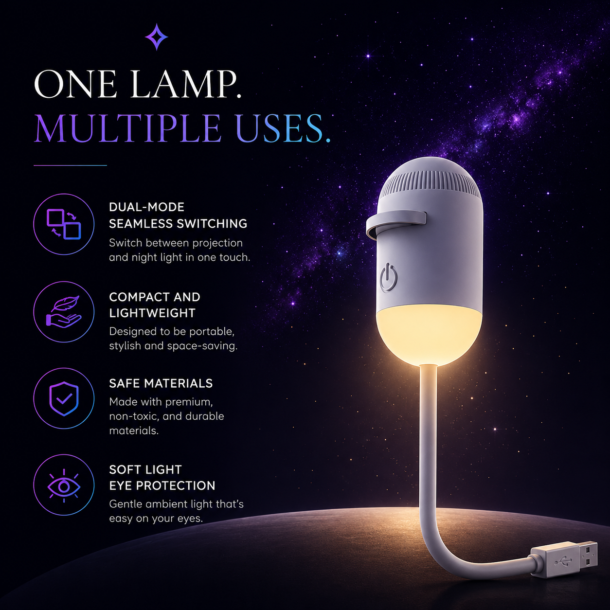 Aurora Galaxy Projection Lamp (3 Card in 1 Pack)