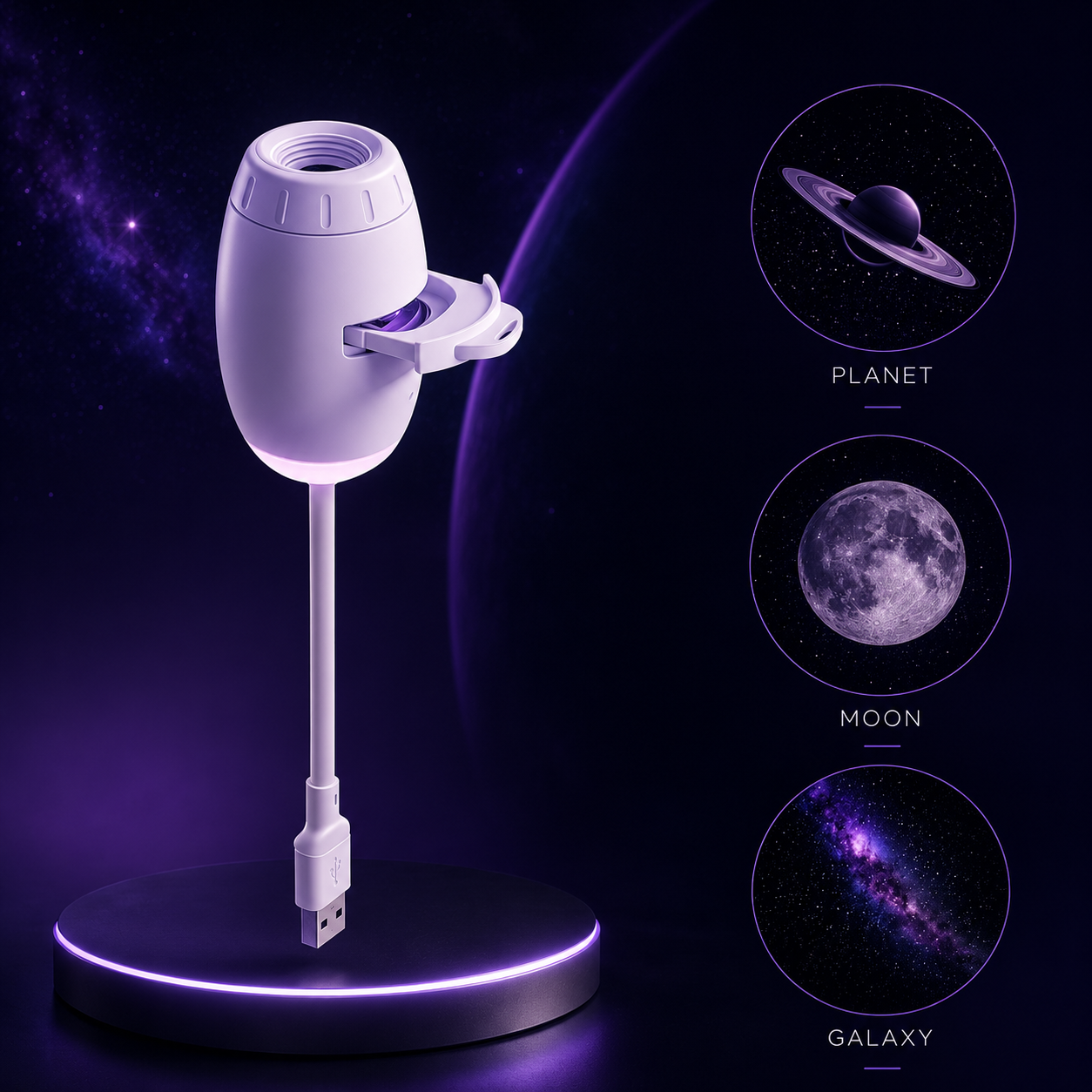 Aurora Galaxy Projection Lamp (3 Card in 1 Pack)