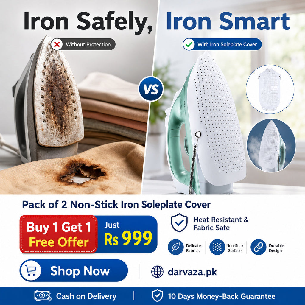 Pack of 2 Non-Stick Iron Soleplate Cover | 2 Iron Protectors Shoe for Clothes – Heat Resistant & Fabric Safe