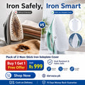 Pack of 2 Non-Stick Iron Soleplate Cover | 2 Iron Protectors Shoe for Clothes – Heat Resistant & Fabric Safe