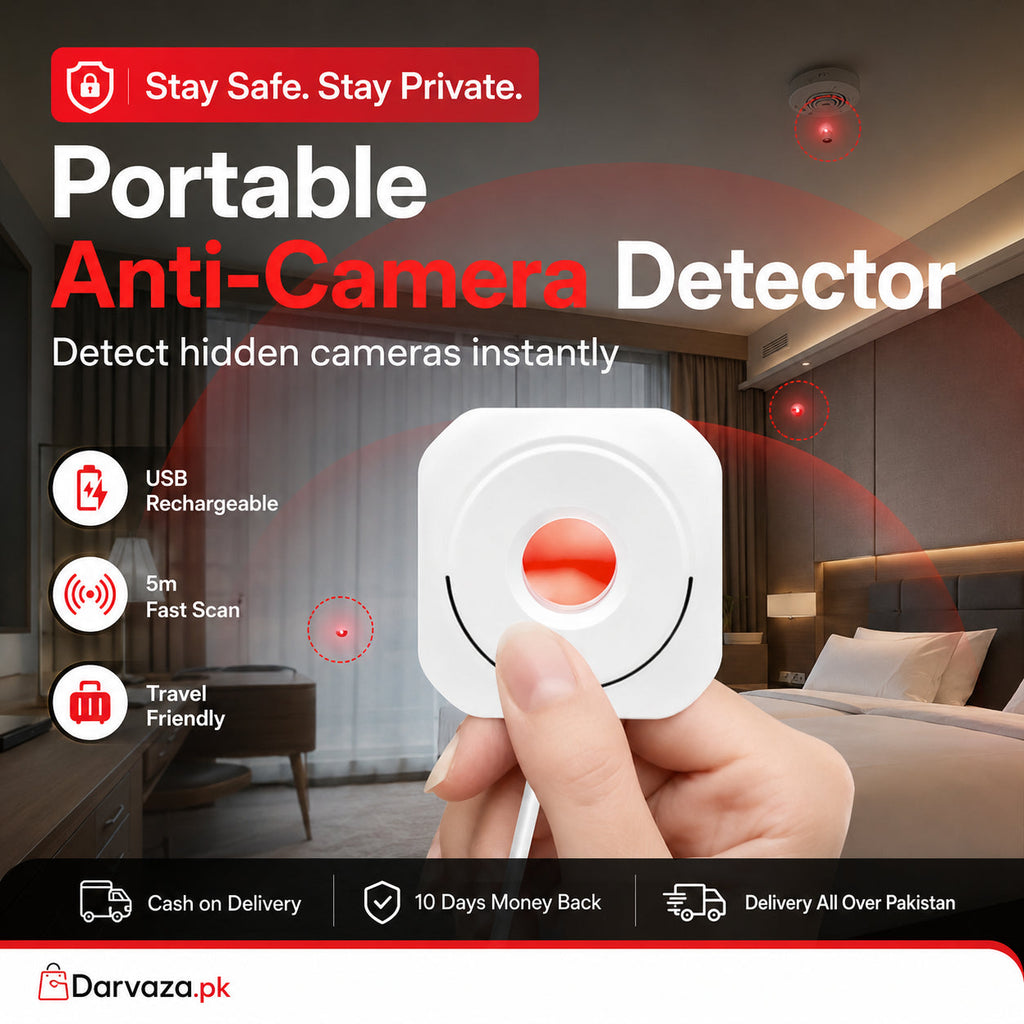 Portable Anti Camera Detector – USB Rechargeable Privacy Protection Device | Hidden Camera Finder for Hotels & Travel