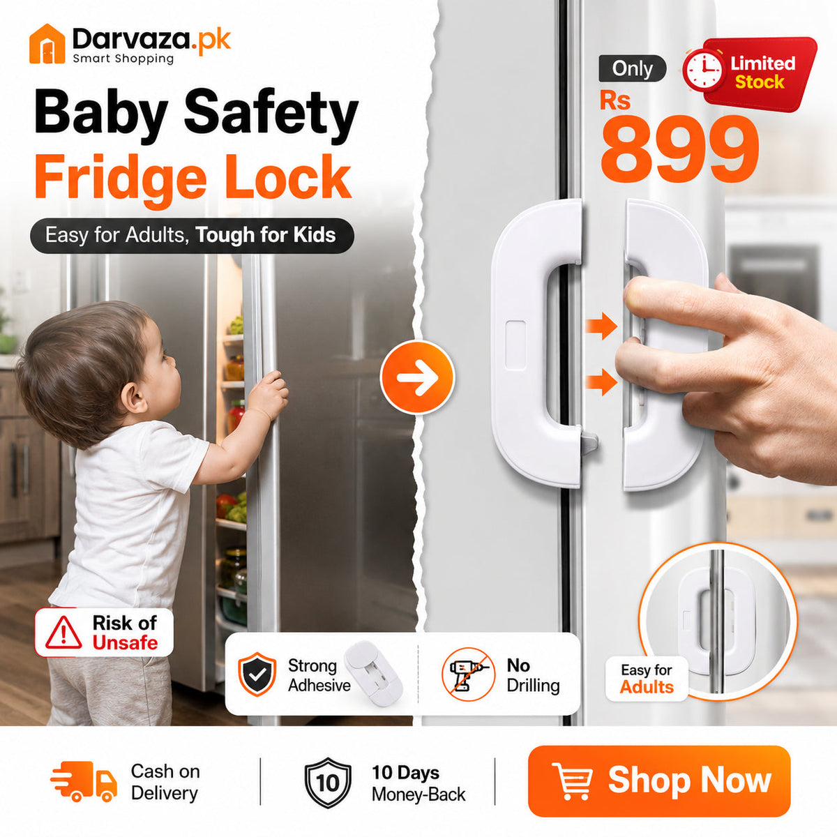 New Style Fridge & Cabinet Safety  Lock