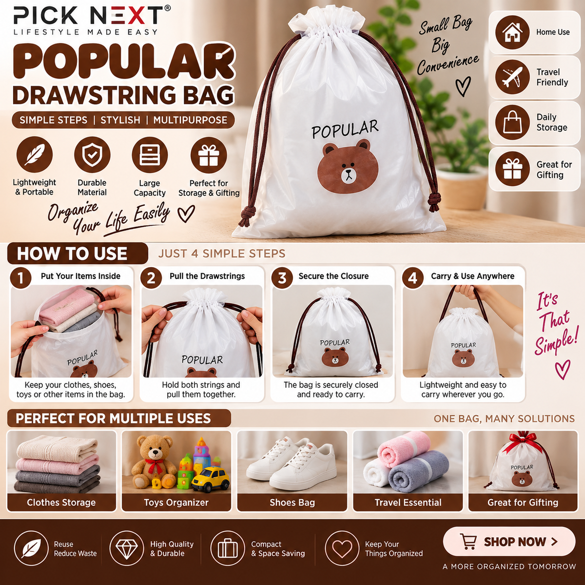 Popular Drawstring Storage Bag