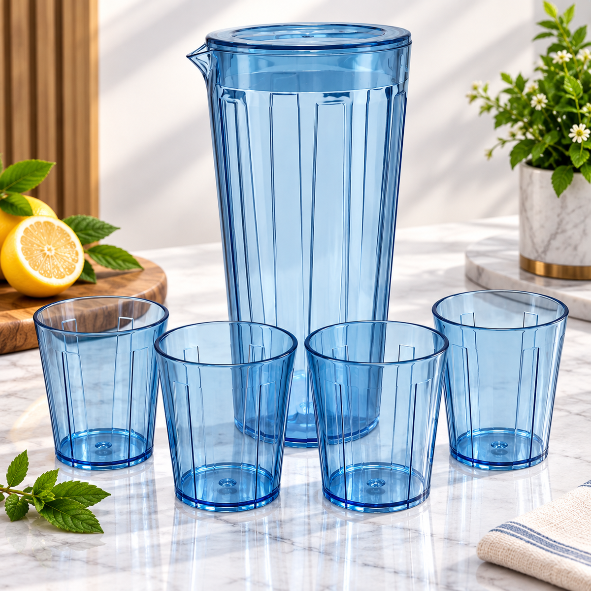Premium Water Jug & Tumbler Set – Stylish 5-Piece Drinkware Set
