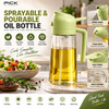 Spray & Pour Oil Bottle – Multipurpose Glass Cooking Oil Dispenser with Fine Mist Sprayer