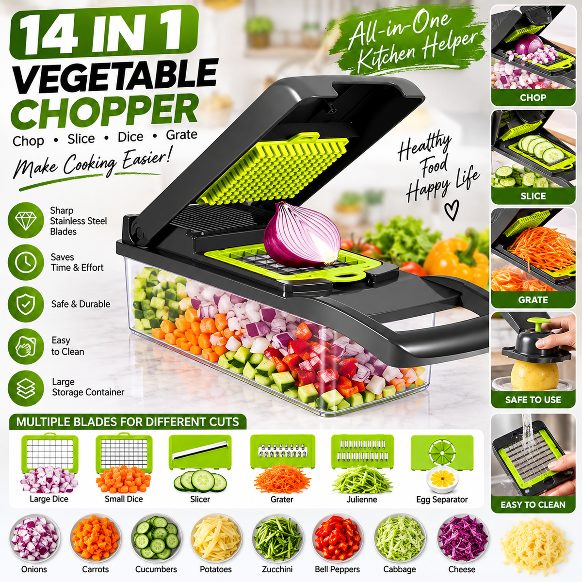 14-in-1 Multifunctional Vegetable Chopper