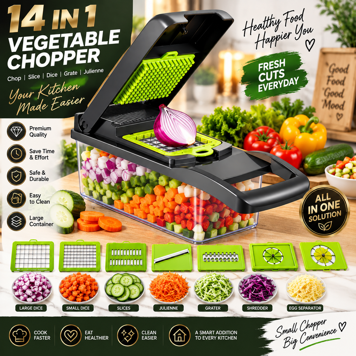 14-in-1 Multifunctional Vegetable Chopper