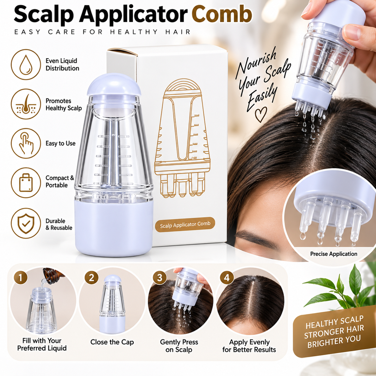 Scalp Applicator Comb – Hair & Scalp Care Tool