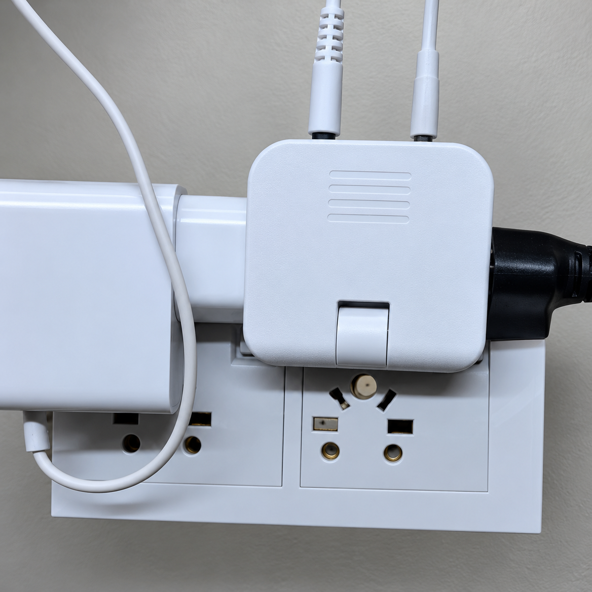 4 in 1 Extension and Charger 180 degree with 2 USB ports