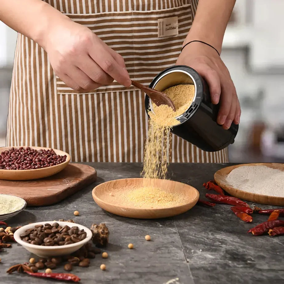 Portable Electric Stainless Steel Spice & Grain Grinder for Home