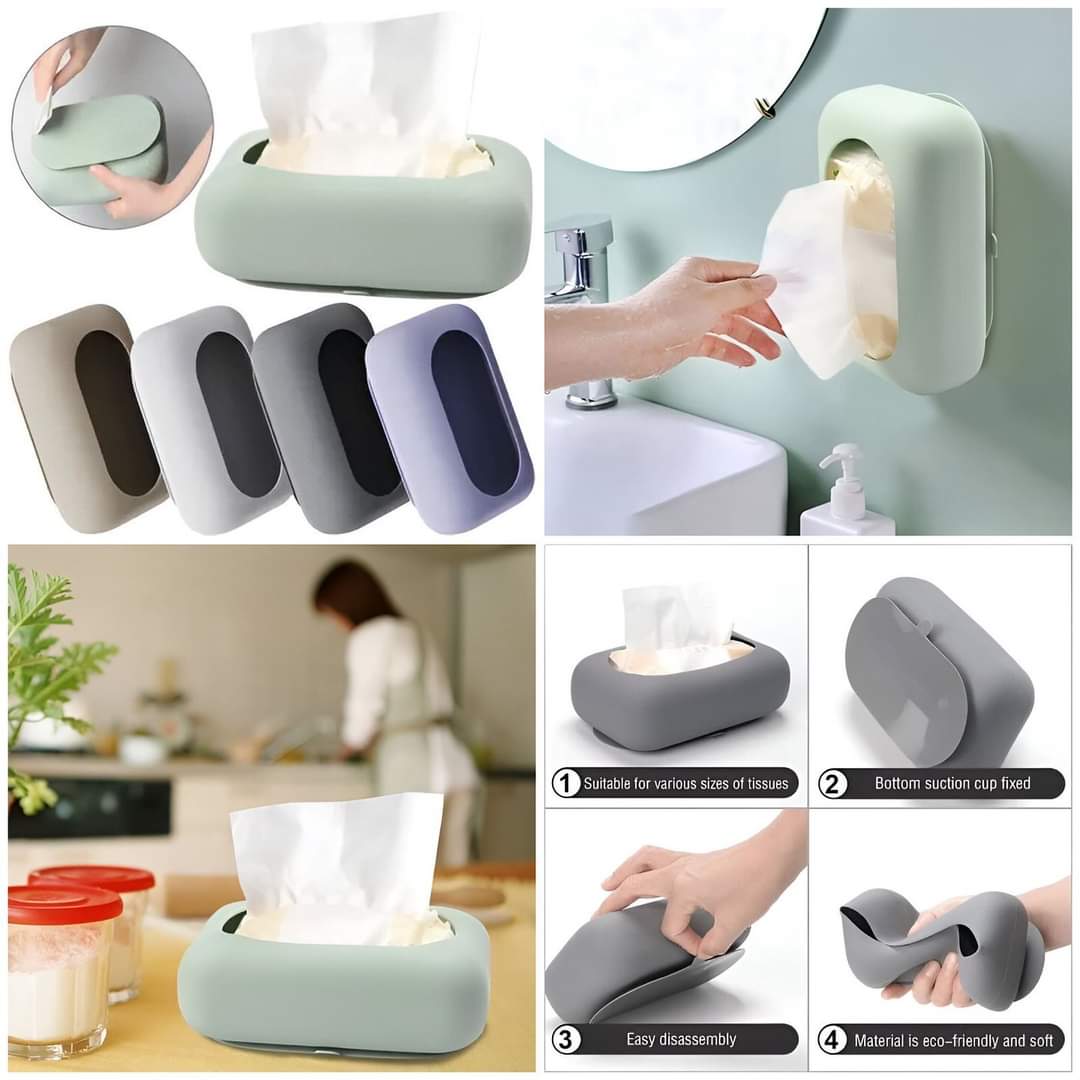 Silicone Suction Tissue BoX Random Colour ( Buy 1 get 1  free )
