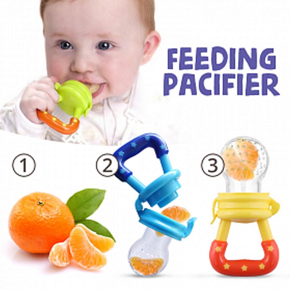 Baby Feeding Combo Pack with Fruit Feeder, Spoon & U-Shaped Toothbrush
