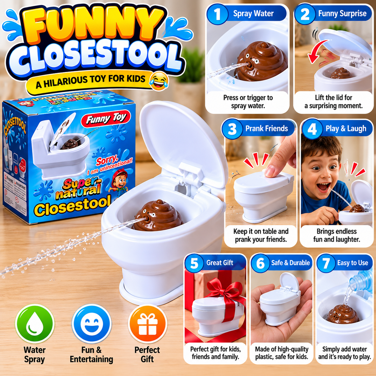 Mini Prank Squirt Toilet Toy – Funny Gag Gift