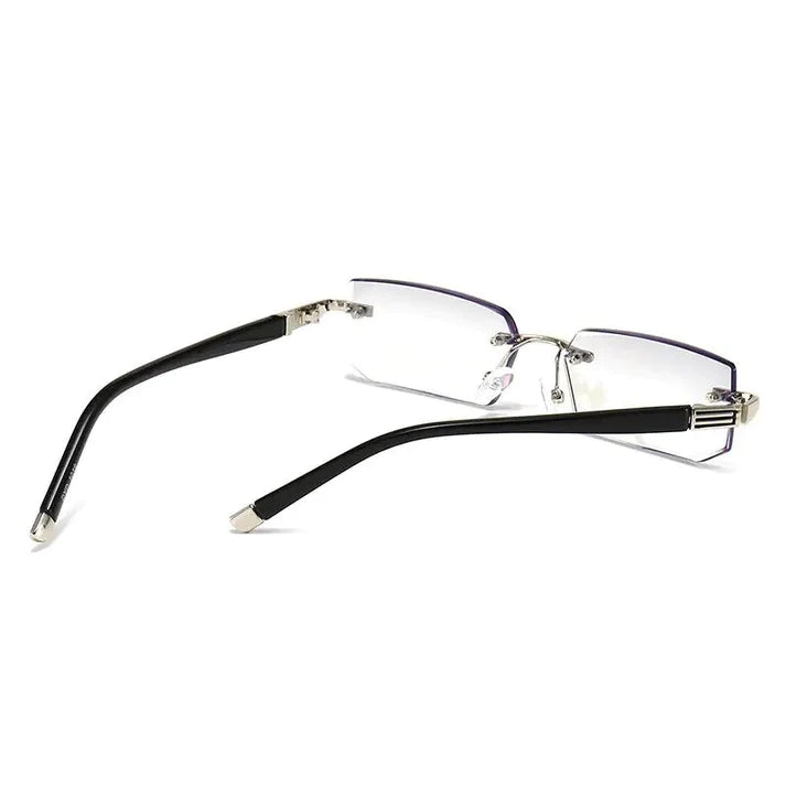 Hd daimond cut New Metal rimless anti blue reading glasses trimmed glasses