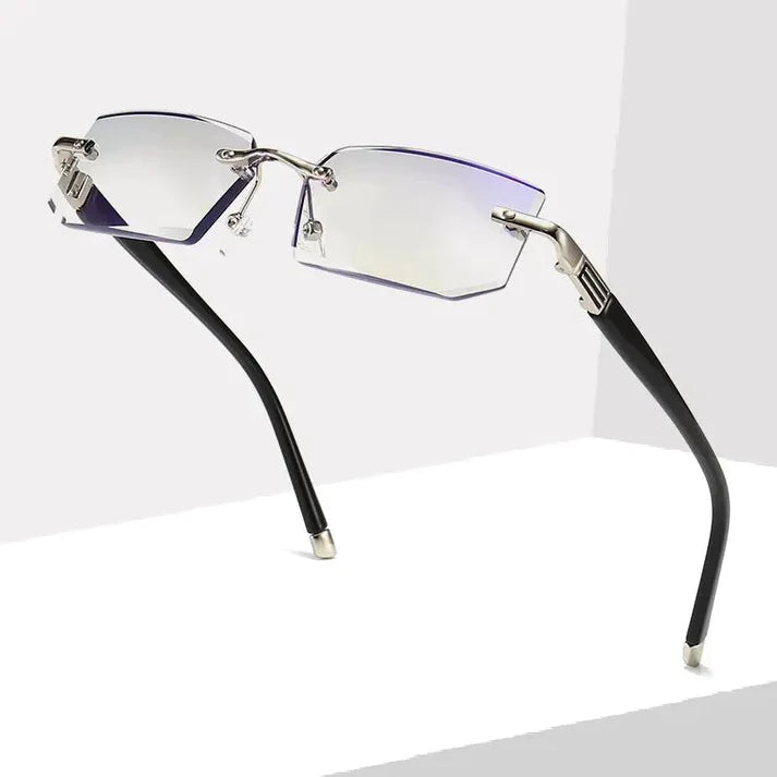 Hd daimond cut New Metal rimless anti blue reading glasses trimmed glasses