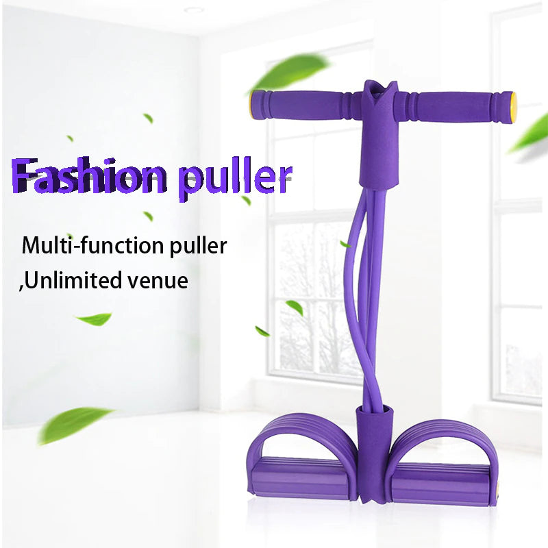 Heavy Duty 4 Tube Tummy Trimmer Pedal Puller Fitness Resistance Band