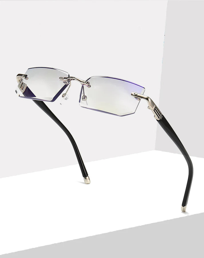 Hd daimond cut New Metal rimless anti blue reading glasses trimmed glasses