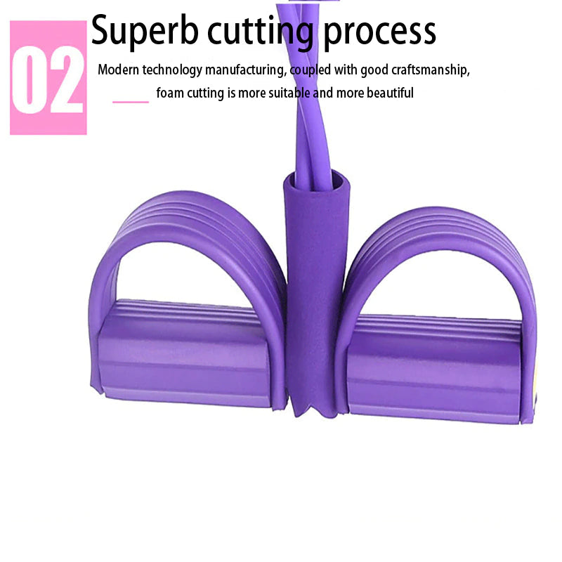 Heavy Duty 4 Tube Tummy Trimmer Pedal Puller Fitness Resistance Band