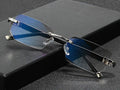 Hd daimond cut New Metal rimless anti blue reading glasses trimmed glasses