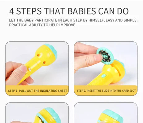 Mini Projector Torch Toy with 3 Slides & 24 Patterns for Kids