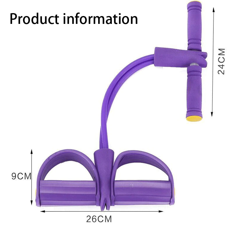 Heavy Duty 4 Tube Tummy Trimmer Pedal Puller Fitness Resistance Band