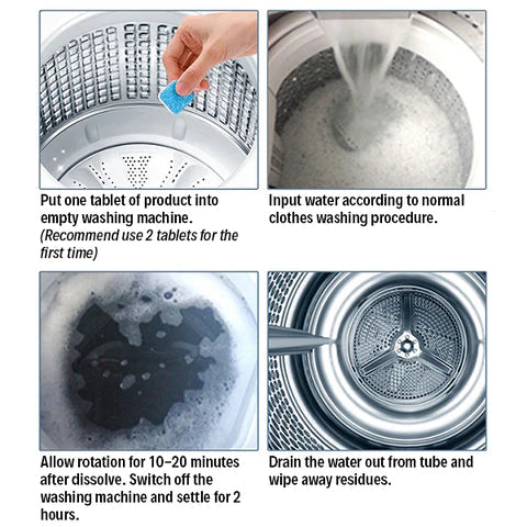 24/48 Pcs Washing Machine Cleaner Tablets for Deep Cleaning & Deodorizing
