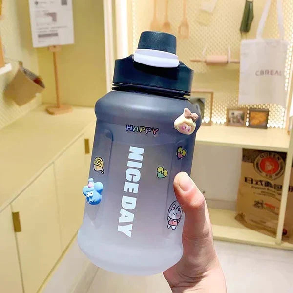 1.2 litre cute water bottle with strap