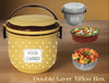 Double Layer Plastic Tiffin Lunch Box with Mini Steel Container