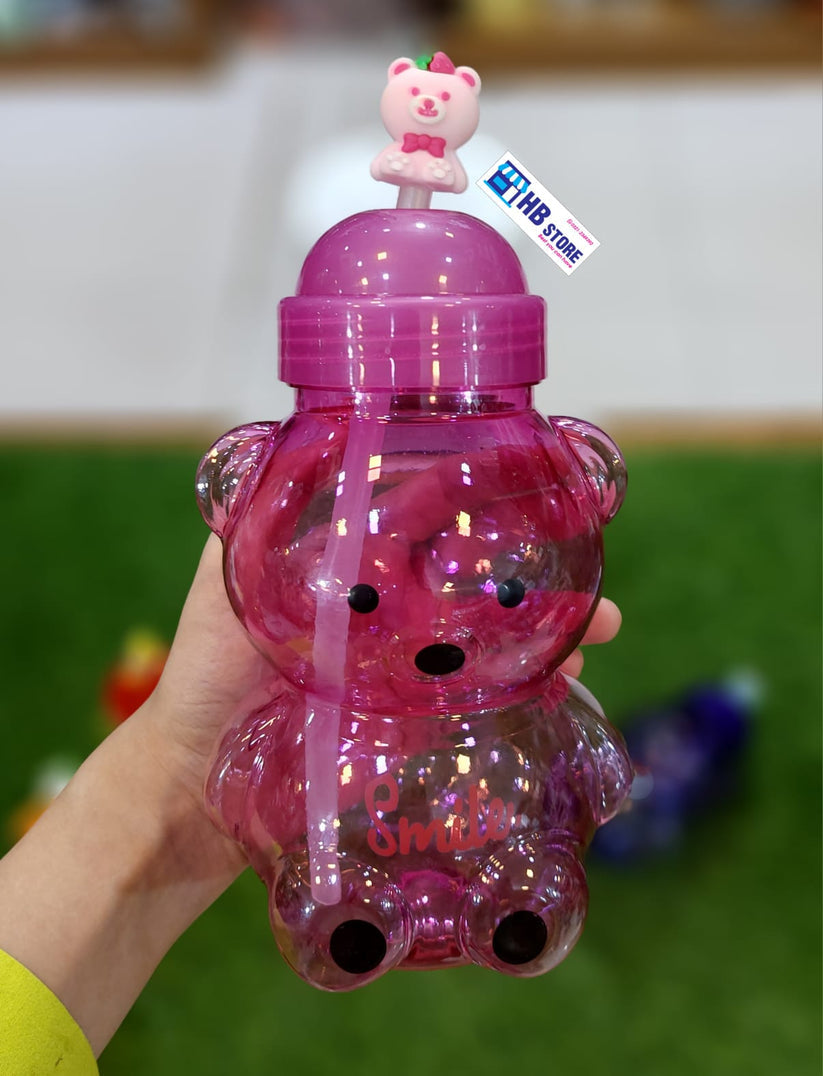(Pack of 2) Fama and Uzzi Bear Straw Water Bottle For Kids