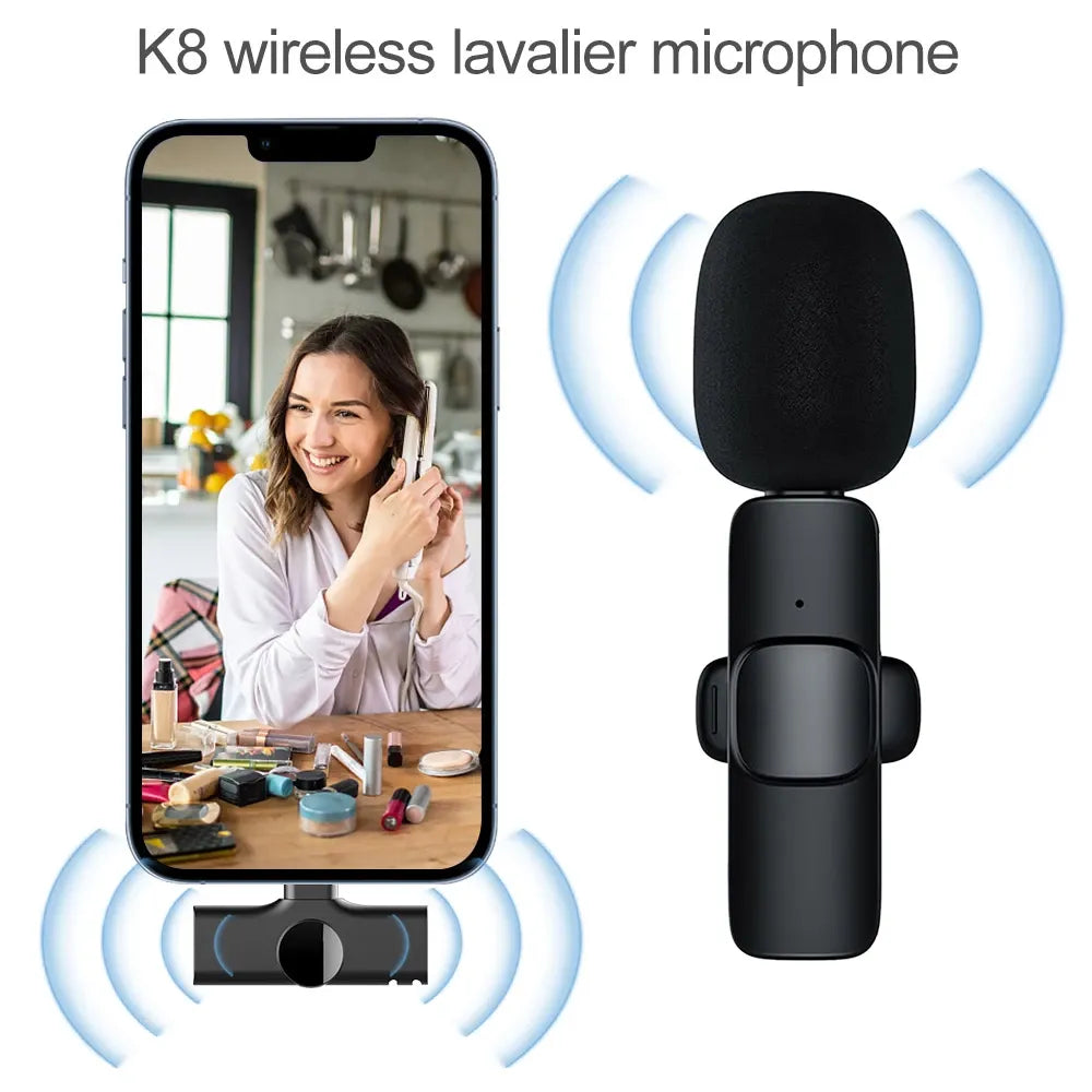 K8 Wireless Mini Microphone with Noise Reduction for Mobile Phones