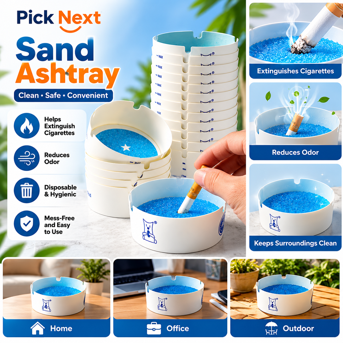Disposable Paper Ashtray – Round Desktop Design