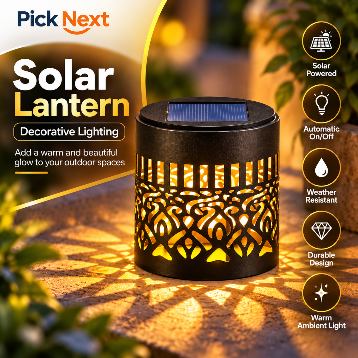 Decorative Solar LED Outdoor Wall Light