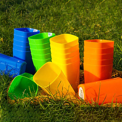 (Pack of 12) Plastic Prism Glass Set For Home and Outdoor Use