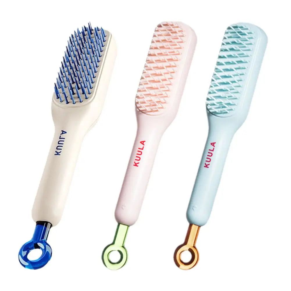 Self Cleaning Magic Retractable Hair Brush with Anti-Static Massage