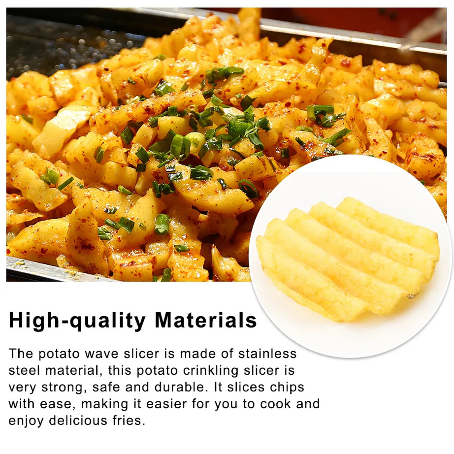 2 Pcs Stainless Steel Wave Knife Potato & French Fries Cutter